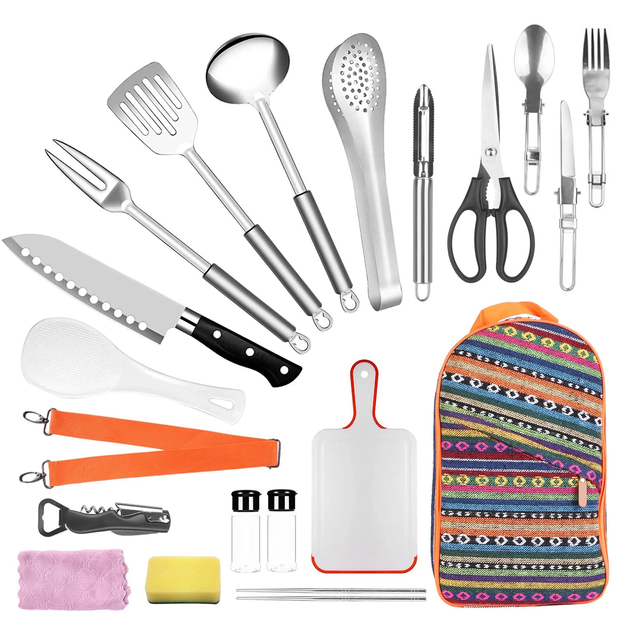 Discover the Joy of Outdoor Cooking with the 19Pcs Camping Cooking Utensil Kit