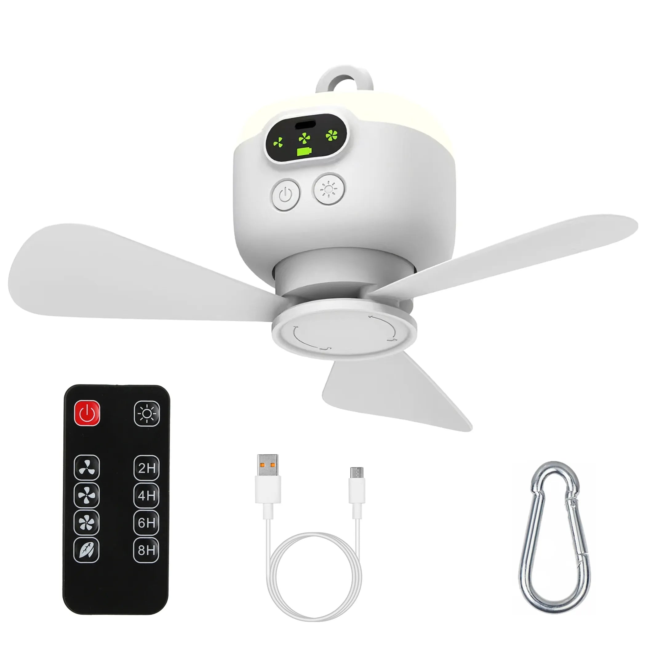 Elevate Your Outdoor Adventures with the 2 In 1 Portable Camping Fan with LED