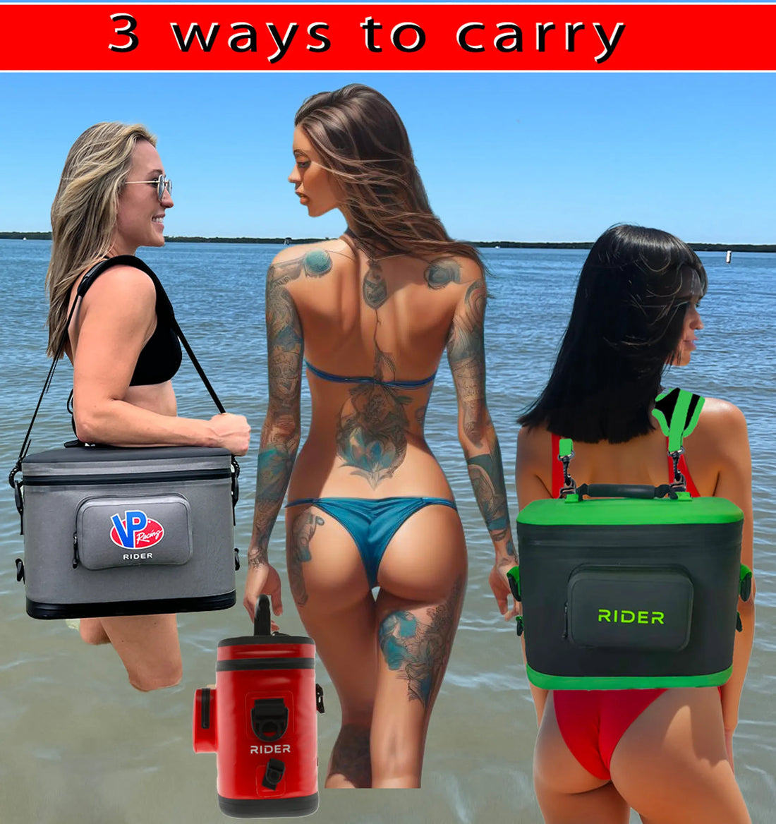 Large Jet Ski Coolers by Rider Coolers - Set Coolers, Fits All PWC's, Holds 10 Cans Each