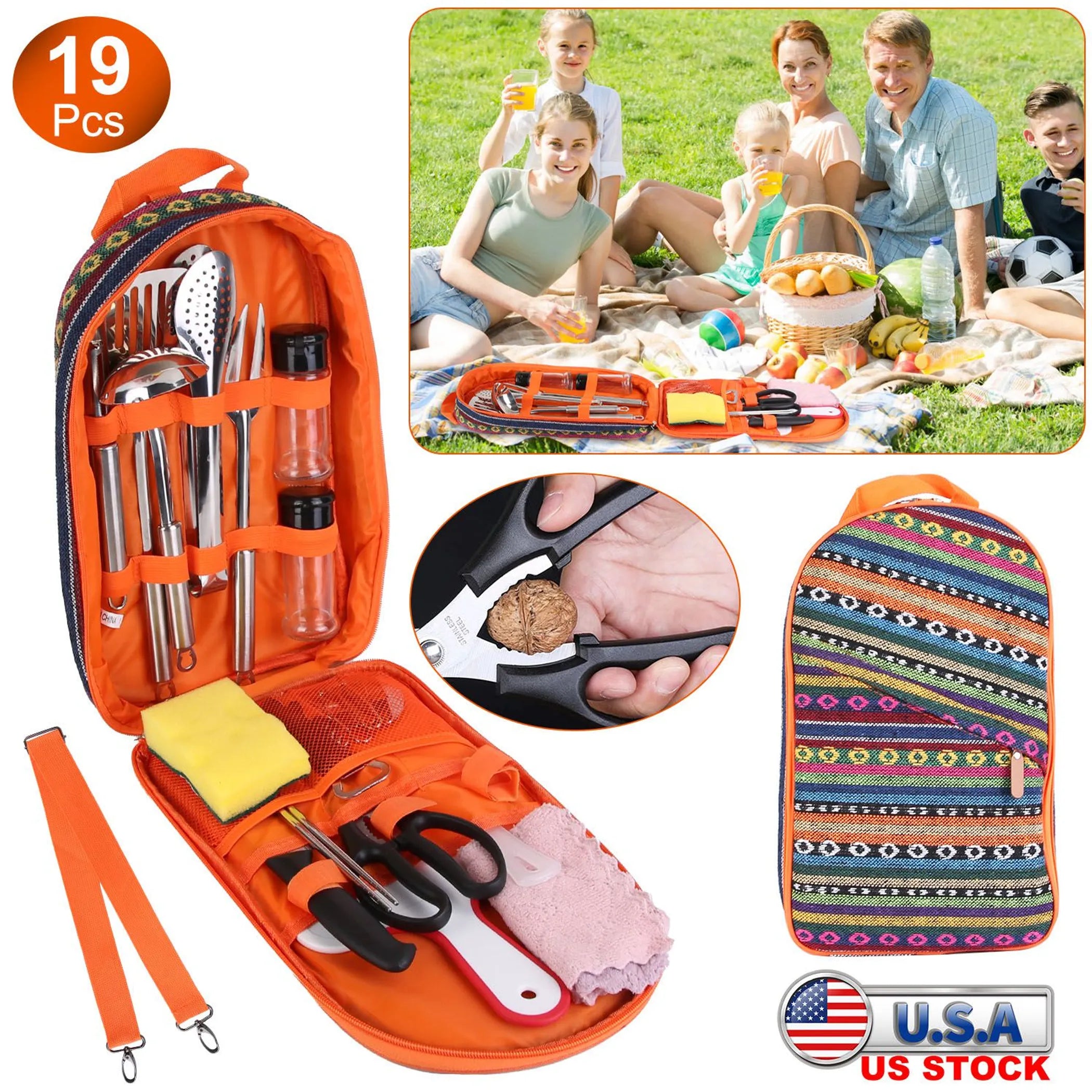 19Pcs Camping Cooking Utensil Kit