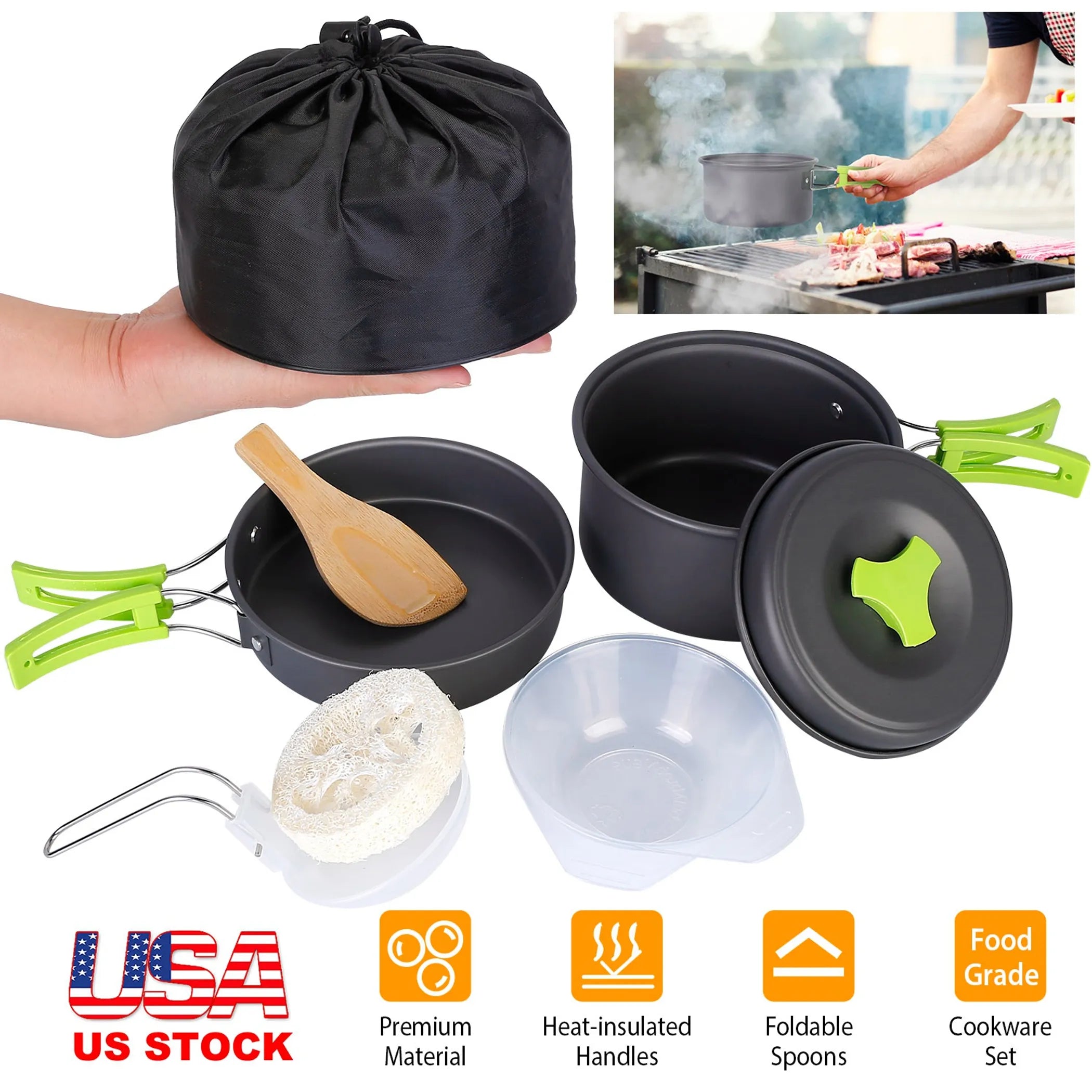 9Pcs Camping Cooking Ware Set