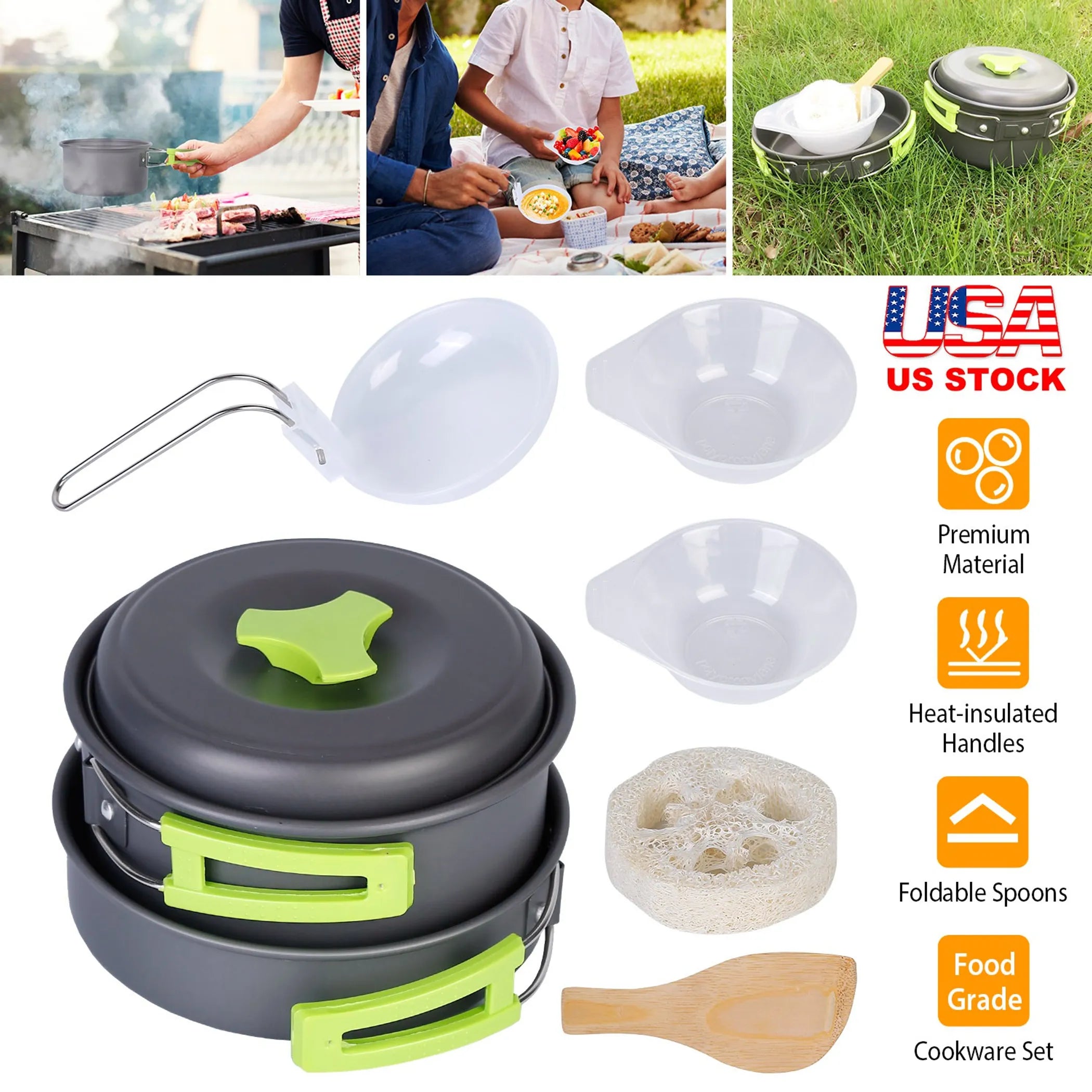 9Pcs Camping Cooking Ware Set
