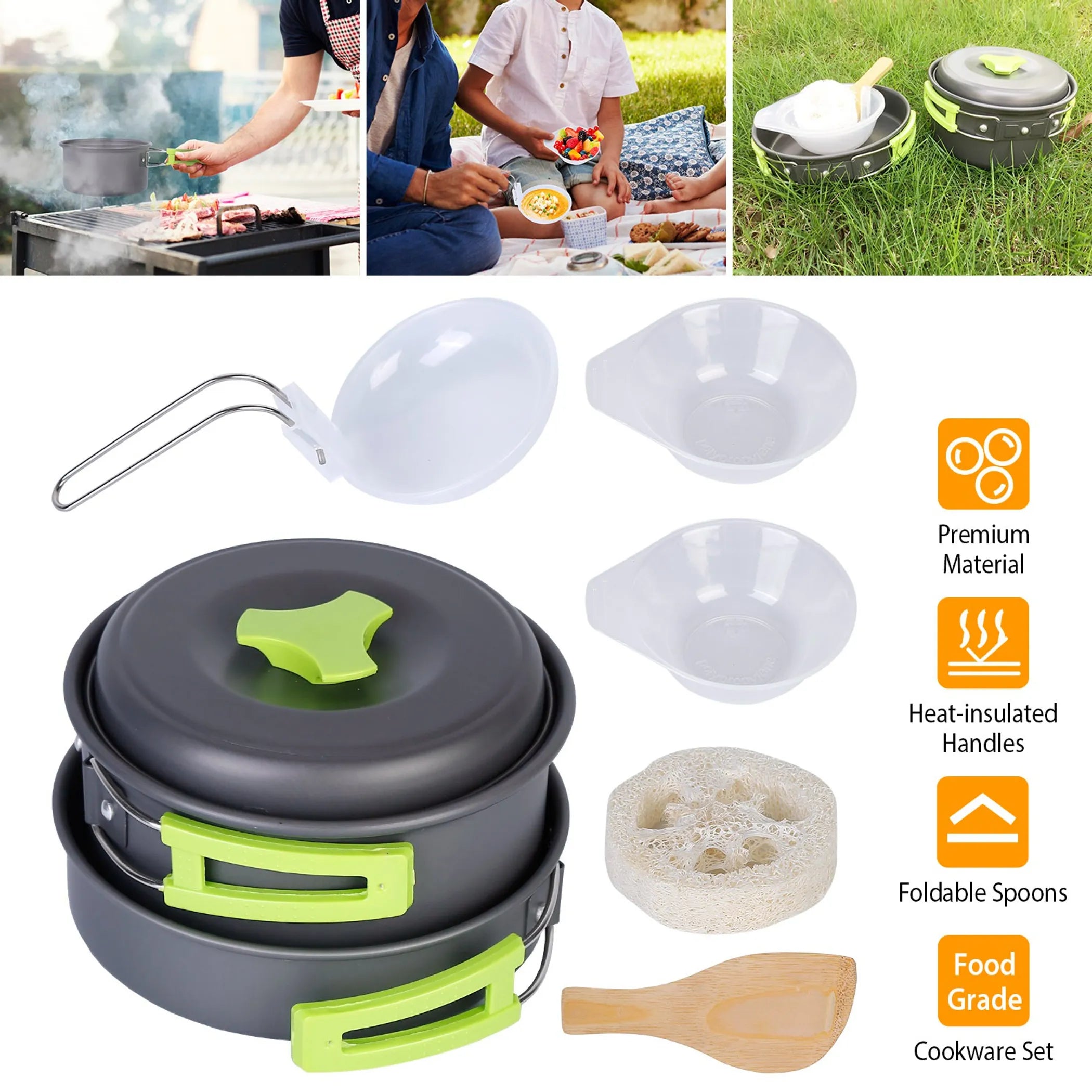 9Pcs Camping Cooking Ware Set
