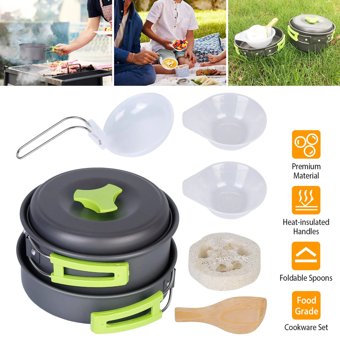 9Pcs Camping Cooking Ware Set