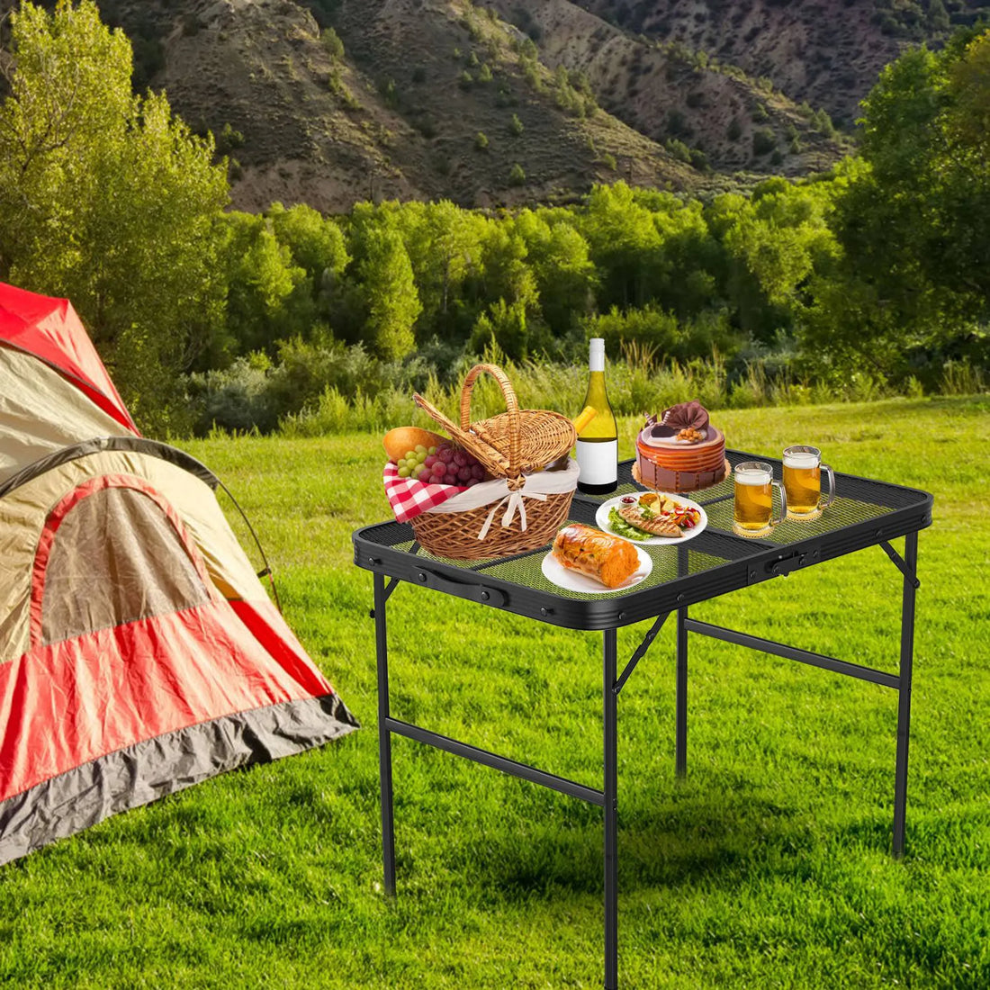 35.62x23.42x25.9in Foldable Camping Table