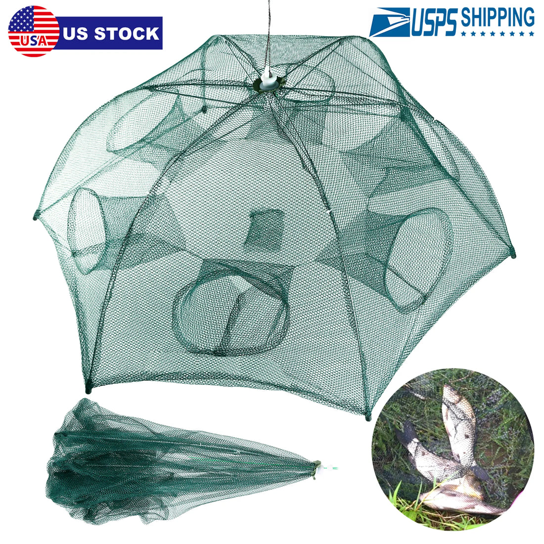 Fishing Trap Net Portable Folded Fishing Bait Trap