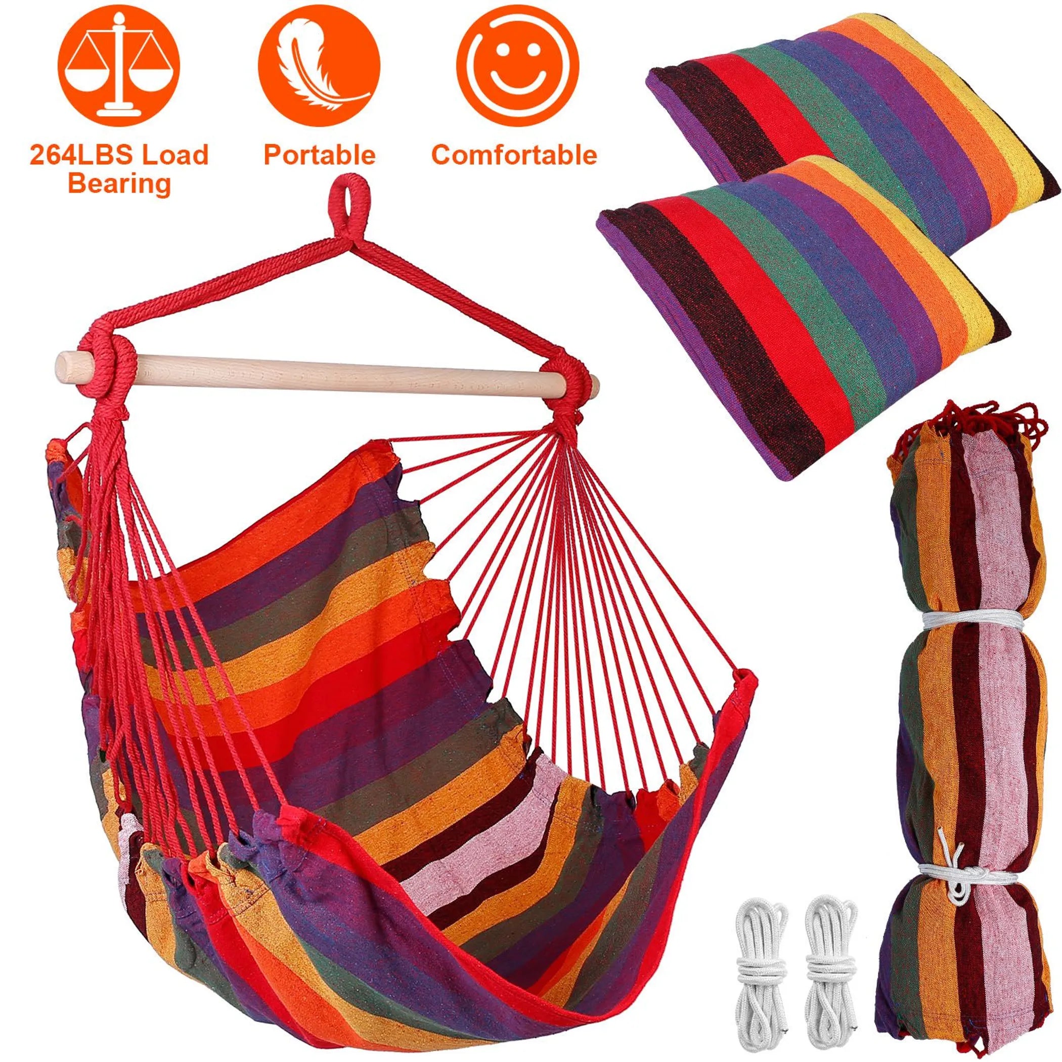 Hammock Hanging Chair Canvas Porch Patio Swing Seat