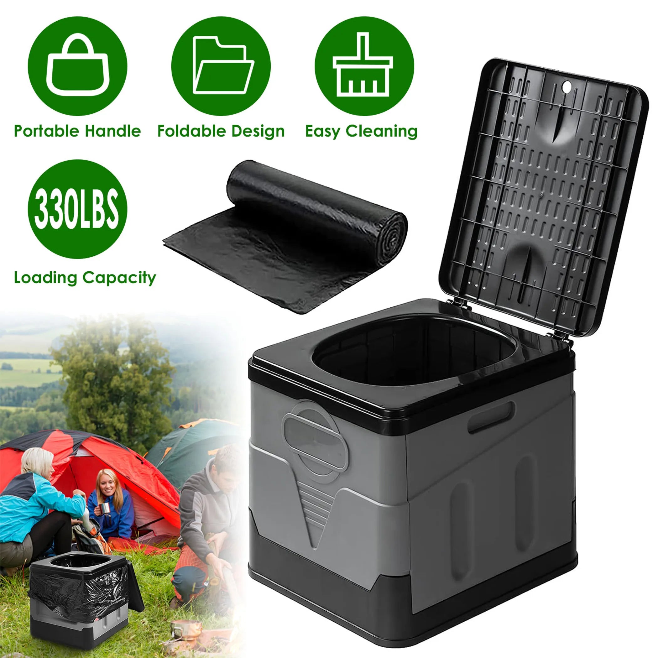 Portable Toilet for Car Camping Boating Hiking Outdoor Travel Potty