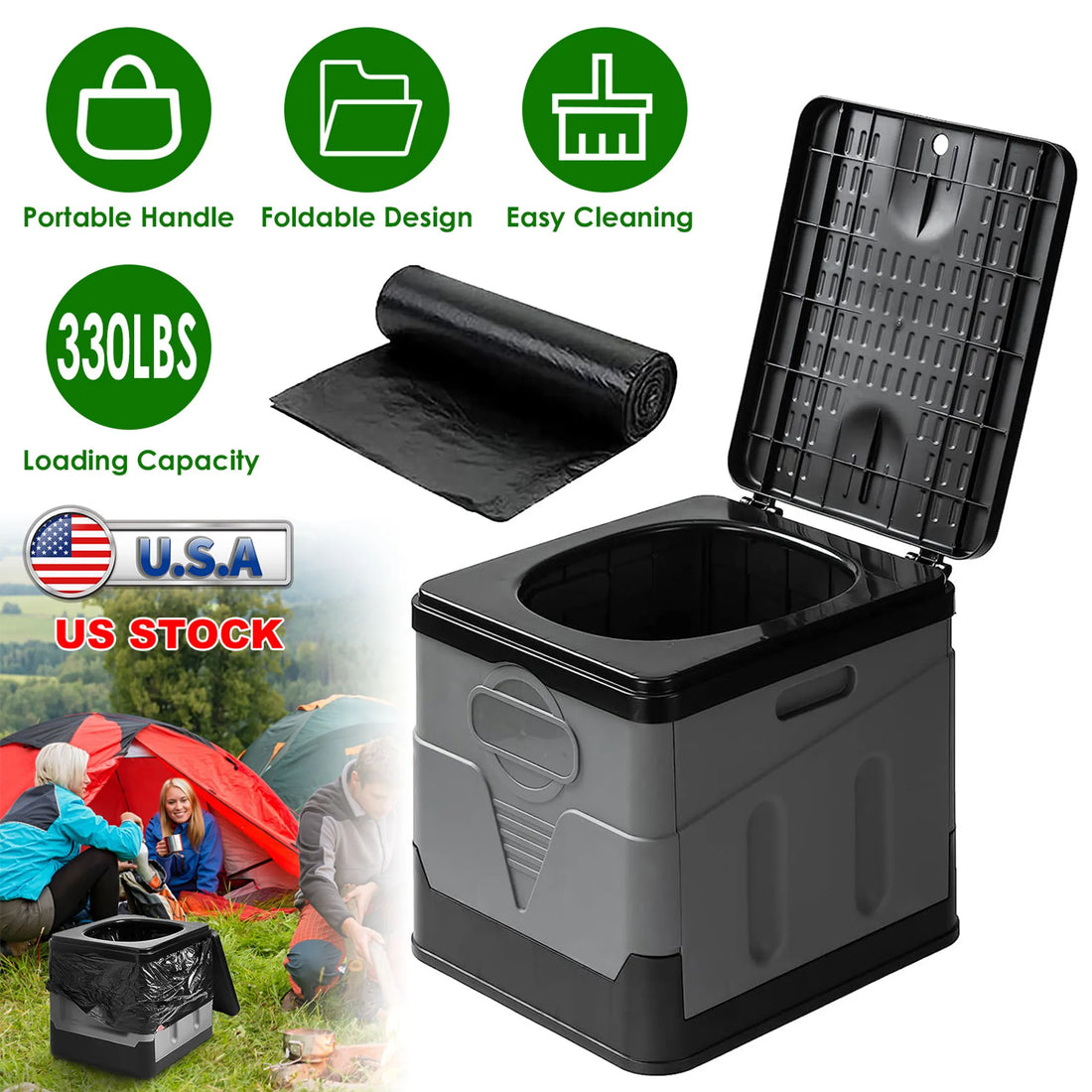 Portable Toilet for Car Camping Boating Hiking Outdoor Travel Potty