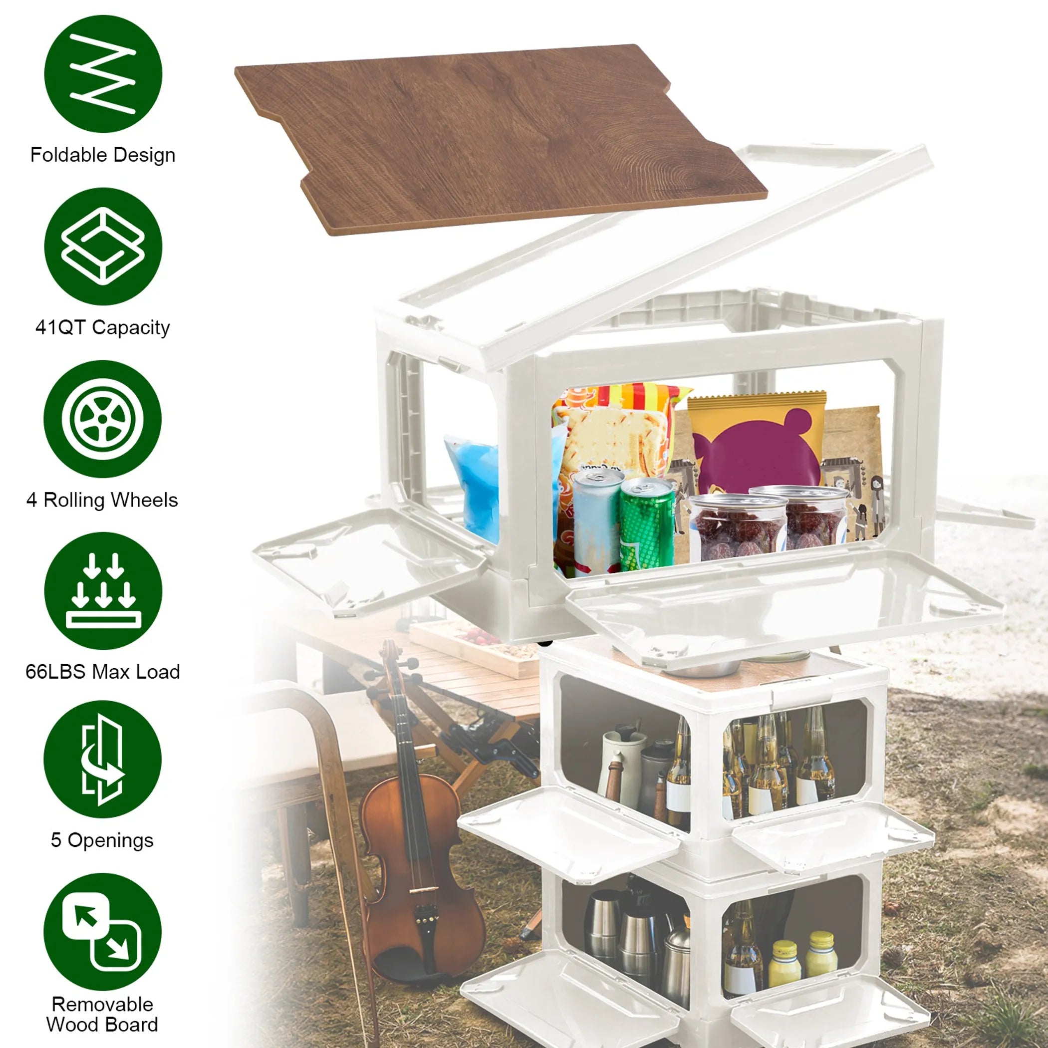Folding Storage Bin Camping Collapsible Organizer