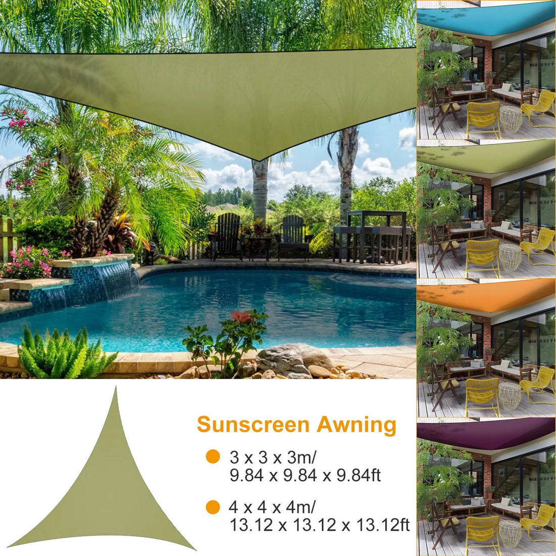 Shade Sail Patio Cover Shade Canopy Camping