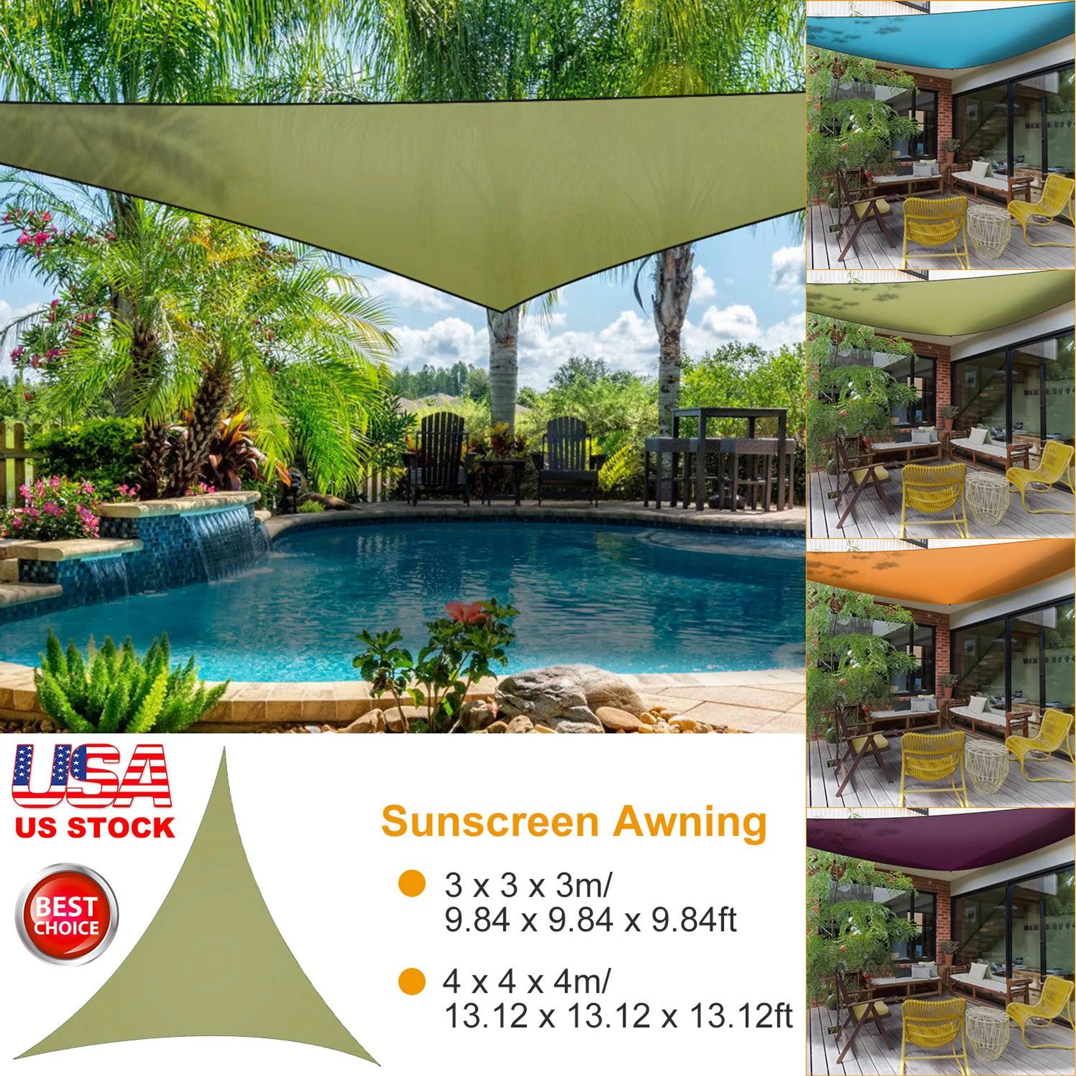 Shade Sail Patio Cover Shade Canopy Camping