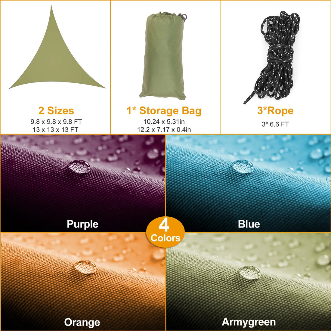Shade Sail Patio Cover Shade Canopy Camping