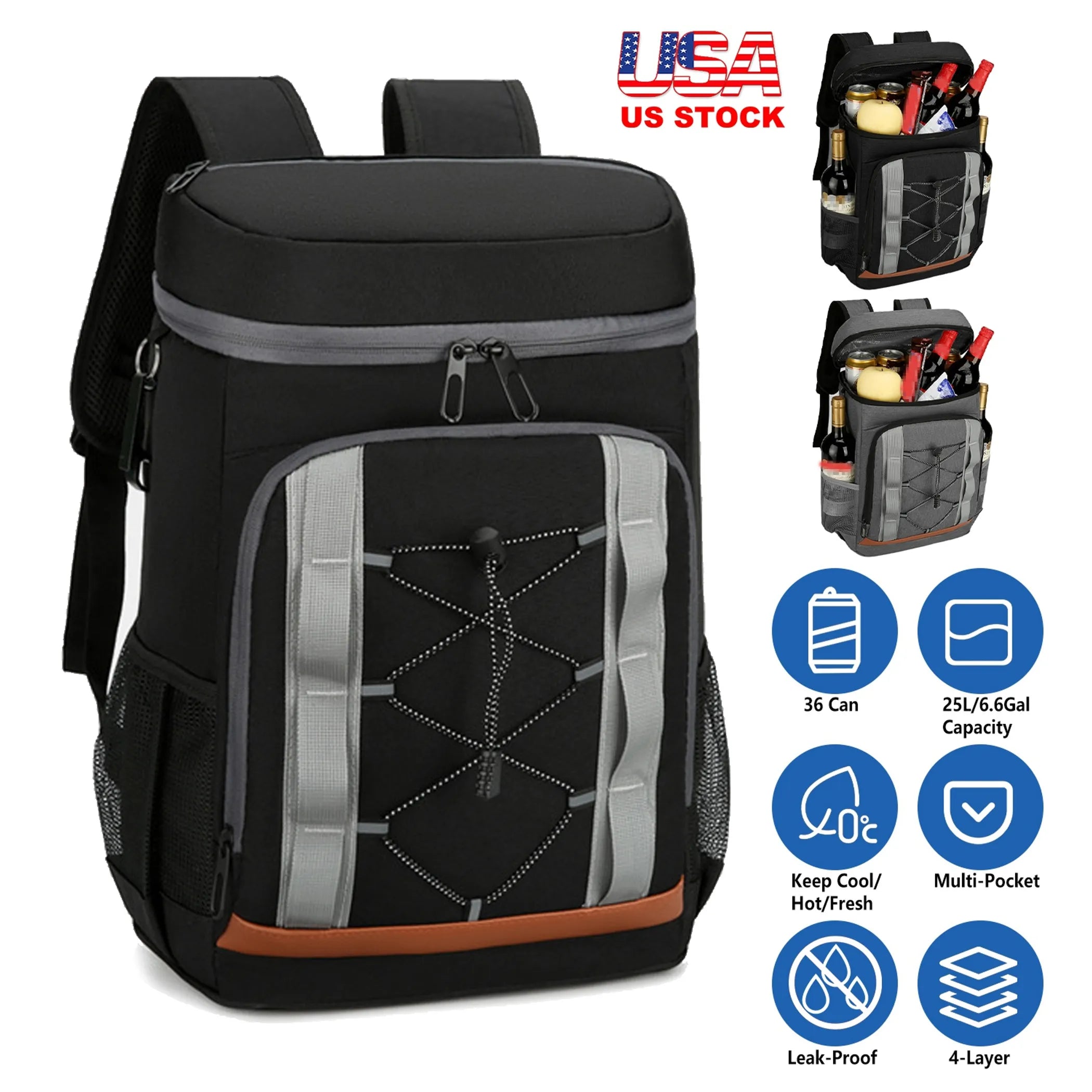 Cooler Backpack 36 Can Leakproof Insulated Cooler Backpack