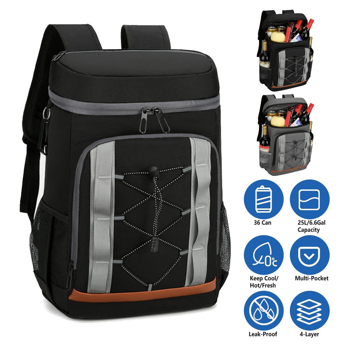 Cooler Backpack 36 Can Leakproof Insulated Cooler Backpack