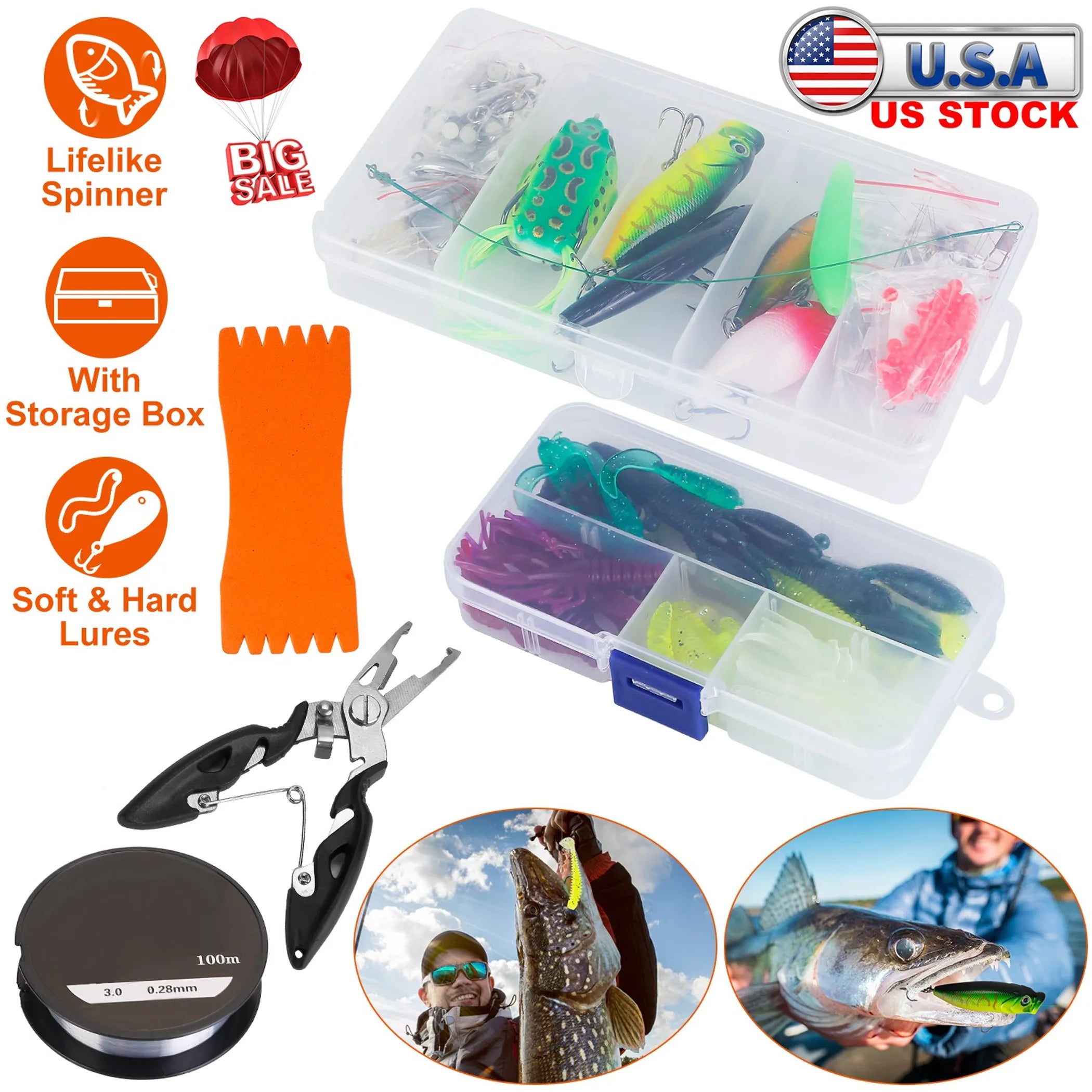 383Pcs Fishing Lures Tackle Box